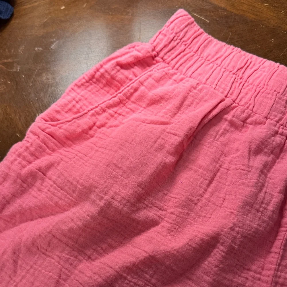 bobi High Waist Coral Pink Women's Shorts - Picture 4 of 7